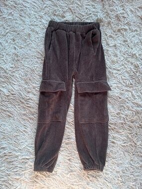Zara Boys Brown Corduroy Cargo Pants Joggers Size 5 6